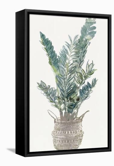 Foliage in Woven Pot 1-Stellar Design Studio-Framed Stretched Canvas