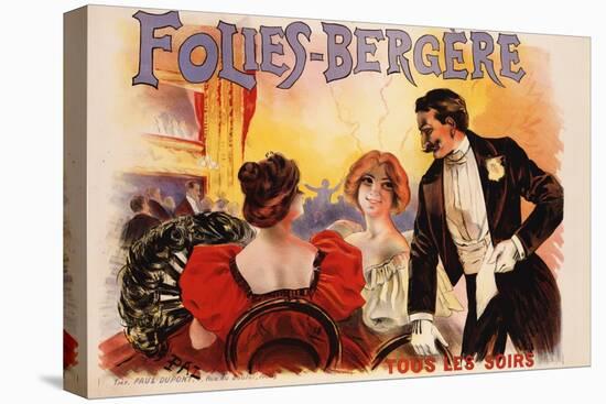 Folies-Bergere Poster-null-Stretched Canvas
