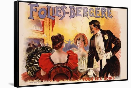 Folies-Bergere Poster-null-Framed Stretched Canvas