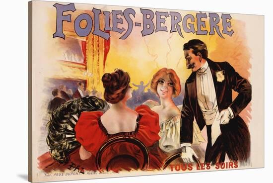 Folies-Bergere Poster-null-Stretched Canvas