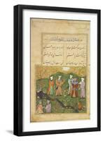 Folio 39, a Garden Scene, from the 'Bustan of Sa'di' (The Flower-Garden of Sa'di)-Persian-Framed Giclee Print