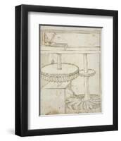 Folio 44: mill powered by horizontal wheel-Francesco di Giorgio Martini-Framed Art Print