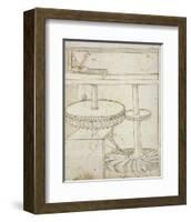 Folio 44: mill powered by horizontal wheel-Francesco di Giorgio Martini-Framed Art Print