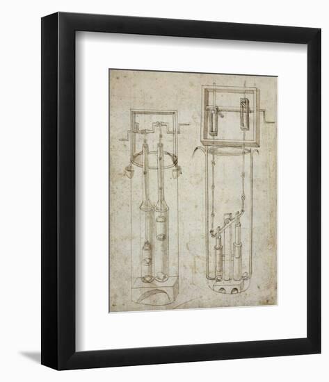 Folio 5: two piston pumps-Francesco di Giorgio Martini-Framed Art Print