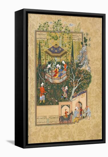 Folio from Haft Awrang (Seven Throne), by Jami, 1550s-null-Framed Stretched Canvas