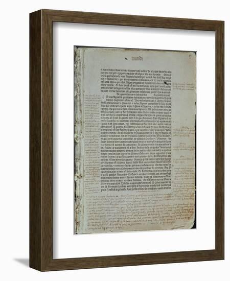 Folio from Pierre D'Ailly's 'Imago Mundi'-Spanish School-Framed Giclee Print