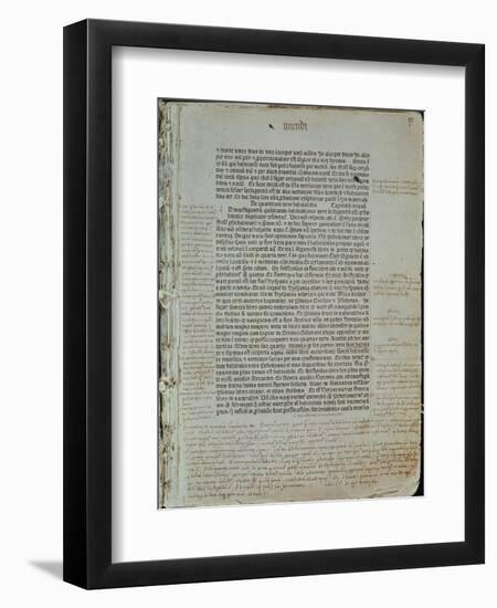 Folio from Pierre D'Ailly's 'Imago Mundi'-Spanish School-Framed Giclee Print