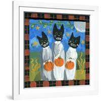 Folk Art Black Cats Halloween-sylvia pimental-Framed Art Print
