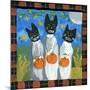 Folk Art Black Cats Halloween-sylvia pimental-Mounted Art Print