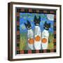 Folk Art Black Cats Halloween-sylvia pimental-Framed Art Print