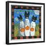 Folk Art Black Cats Halloween-sylvia pimental-Framed Art Print