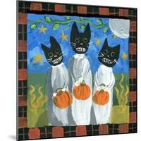 Folk Art Black Cats Halloween-sylvia pimental-Mounted Art Print