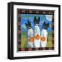 Folk Art Black Cats Halloween-sylvia pimental-Framed Art Print