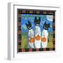 Folk Art Black Cats Halloween-sylvia pimental-Framed Art Print