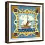 Folk Art Cat Sailing-Geraldine Aikman-Framed Premium Giclee Print