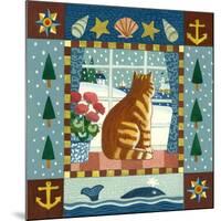 Folk Art Cat Winter-Geraldine Aikman-Mounted Giclee Print