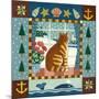 Folk Art Cat Winter-Geraldine Aikman-Mounted Giclee Print