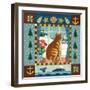 Folk Art Cat Winter-Geraldine Aikman-Framed Giclee Print