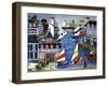 Folk Art Sailing School Cheryl Bartley-Cheryl Bartley-Framed Giclee Print