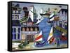 Folk Art Sailing School Cheryl Bartley-Cheryl Bartley-Framed Stretched Canvas