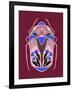 Folk Beetle - Burgundy-Tara Reed-Framed Art Print