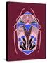 Folk Beetle - Burgundy-Tara Reed-Stretched Canvas