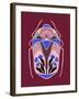 Folk Beetle - Burgundy-Tara Reed-Framed Art Print