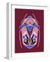 Folk Beetle - Burgundy-Tara Reed-Framed Art Print