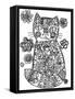 Folk Cat 3 Line Art-Oxana Zaika-Framed Stretched Canvas