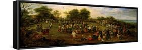 Folk Dance Before the Archdukes-Jan Brueghel the Elder-Framed Stretched Canvas
