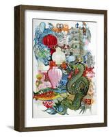 Folk Dragon-Oxana Zaika-Framed Giclee Print