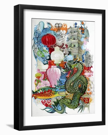 Folk Dragon-Oxana Zaika-Framed Giclee Print