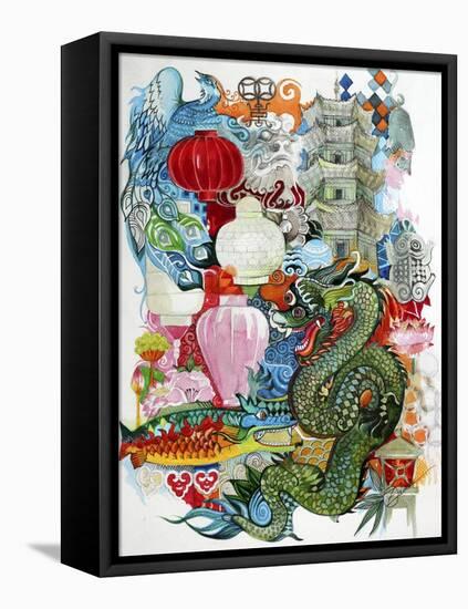 Folk Dragon-Oxana Zaika-Framed Stretched Canvas