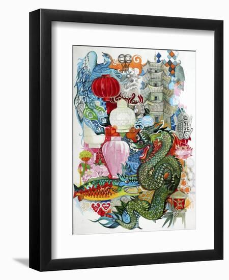 Folk Dragon-Oxana Zaika-Framed Premium Giclee Print