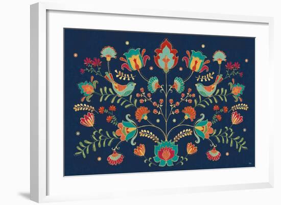 Folk Floral I Dark-Veronique Charron-Framed Art Print