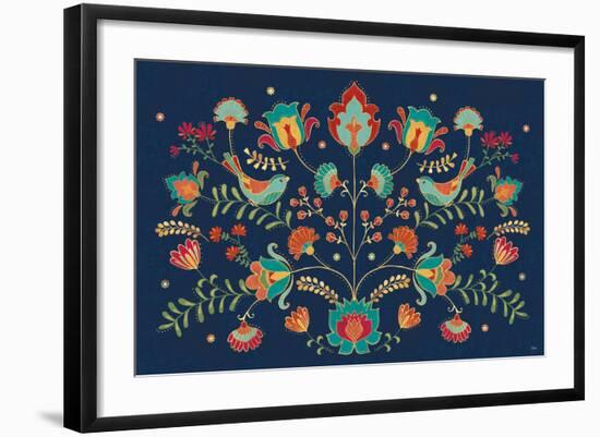 Folk Floral I Dark-Veronique Charron-Framed Art Print