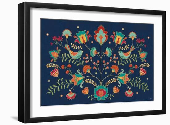 Folk Floral I Dark-Veronique Charron-Framed Art Print