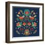 Folk Floral II Dark-Veronique Charron-Framed Art Print