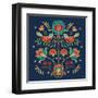 Folk Floral II Dark-Veronique Charron-Framed Art Print