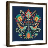 Folk Floral III Dark-Veronique Charron-Framed Art Print