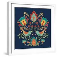 Folk Floral III Dark-Veronique Charron-Framed Art Print