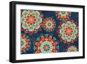 Folk Floral VIII Dark-Veronique Charron-Framed Art Print