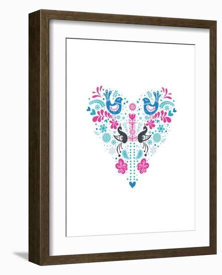 Folk Heart-Moha London-Framed Giclee Print