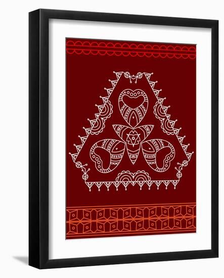 Folk Motif Design Wall Painting-Ajay Shrivastava-Framed Art Print