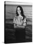 Folk Singer Joan Baez on the Beach Near Her Home-Ralph Crane-Stretched Canvas