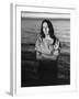 Folk Singer Joan Baez on the Beach Near Her Home-Ralph Crane-Framed Premium Photographic Print
