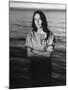 Folk Singer Joan Baez on the Beach Near Her Home-Ralph Crane-Mounted Premium Photographic Print