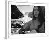 Folk Singer Joan Baez on the Beach with Guitar Near Her Home-Ralph Crane-Framed Premium Photographic Print