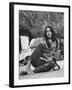 Folk Singer Joan Baez on the Beach with Guitar Near Her Home-Ralph Crane-Framed Premium Photographic Print