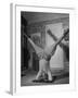 Folk Singer John Jacob Niles Performing Elbow-Standing Exercise, Adapted from Yoga, to Relax-null-Framed Photographic Print